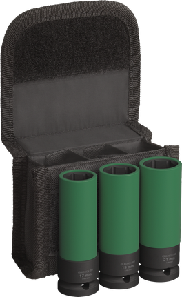 Juego de vasos de impacto Bosch PRO de 1/2" extra profundos, 3 piezas.